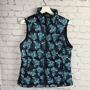 The North Face Floral Quilted Puffer Vest Womens M Goose Down